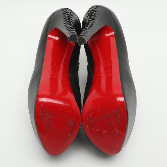 Christian Louboutin Recouzetta Size 39.5 Black Leather Boots - Picture 6 of 7